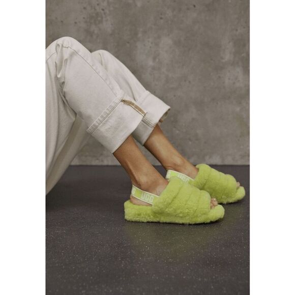 UGG Women's Fluff Yeah Slide Sandals - Key Lime 6M - Picture 10 of 11